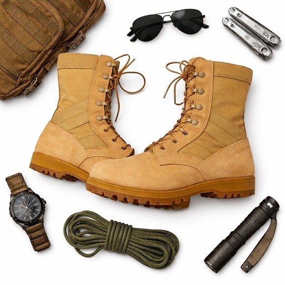 Altama Tan Suede Nylon Combat Boots Vibram Sole Military Tactical Men\'s 9.5 NWOB main image 8